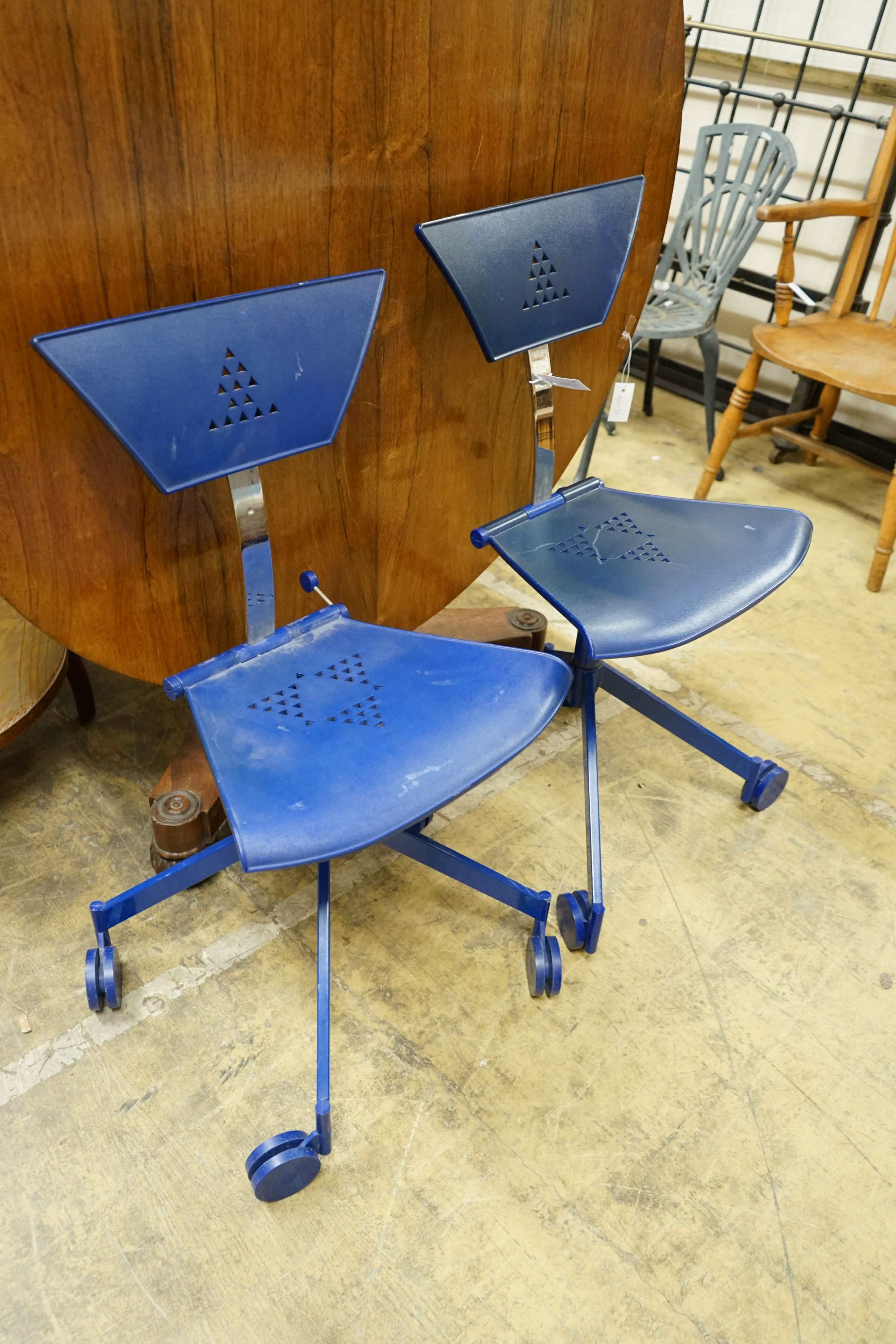 A pair of Italian Marc Berthier Magis chairs, height 92cm